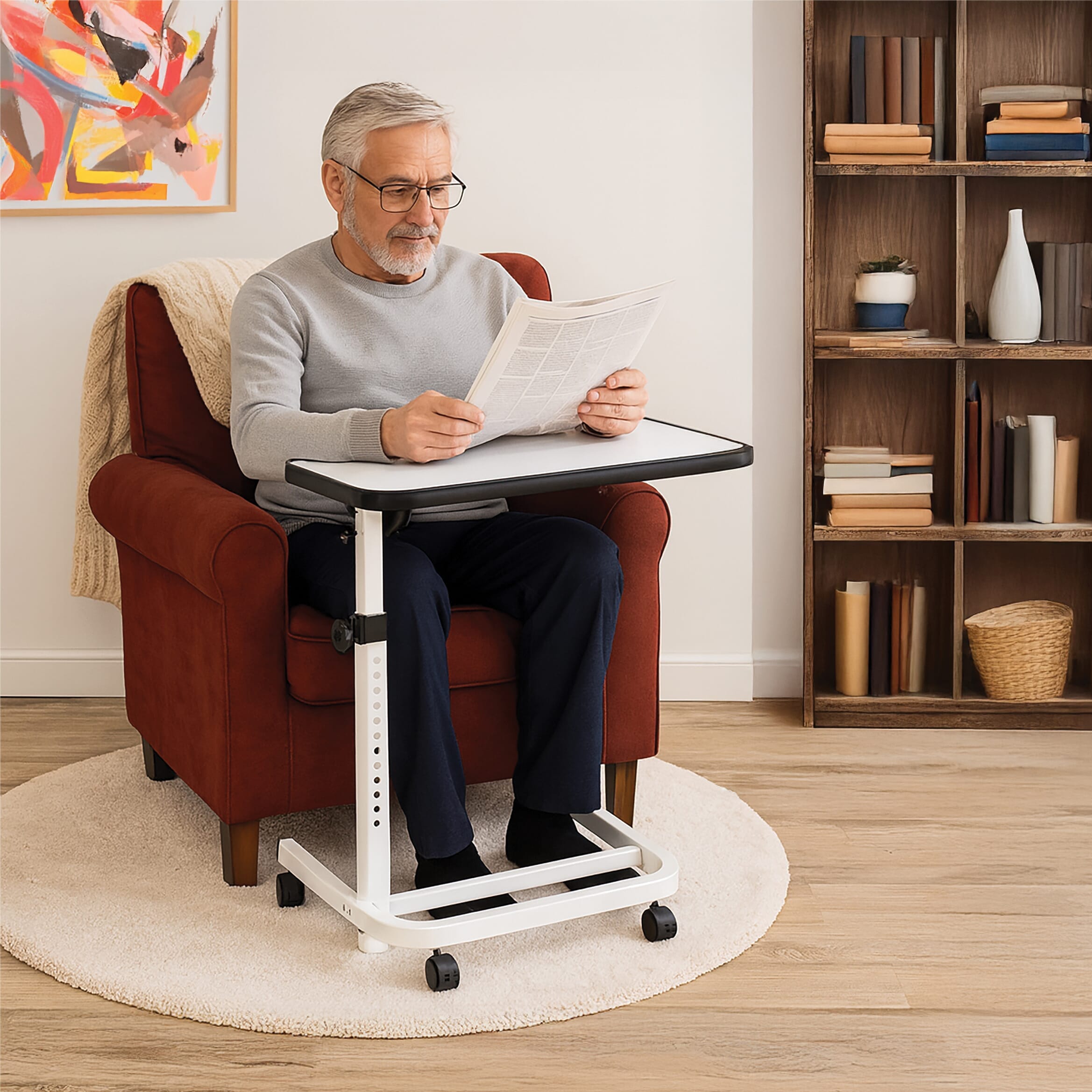 Table de fauteuil à roulettes Deluxe