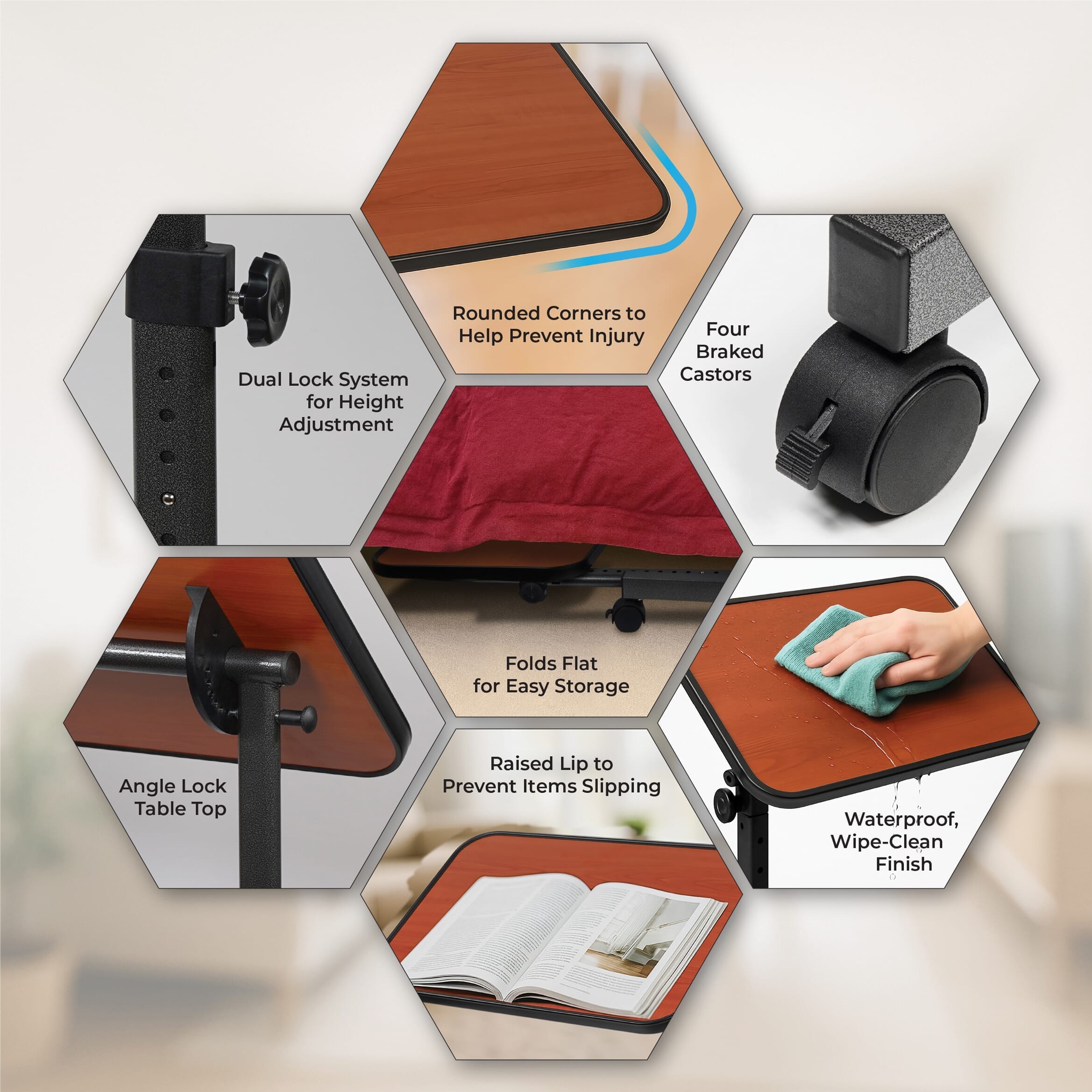 Table de fauteuil à roulettes Deluxe