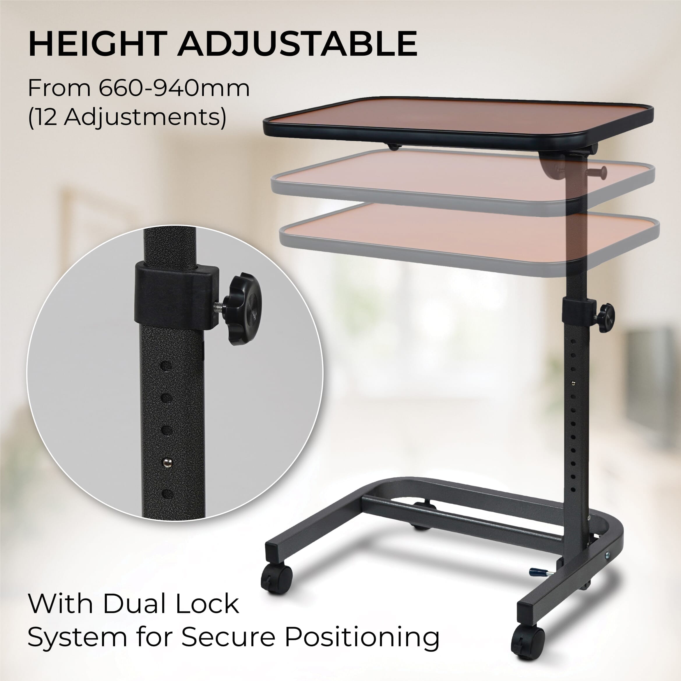 Table de fauteuil à roulettes Deluxe