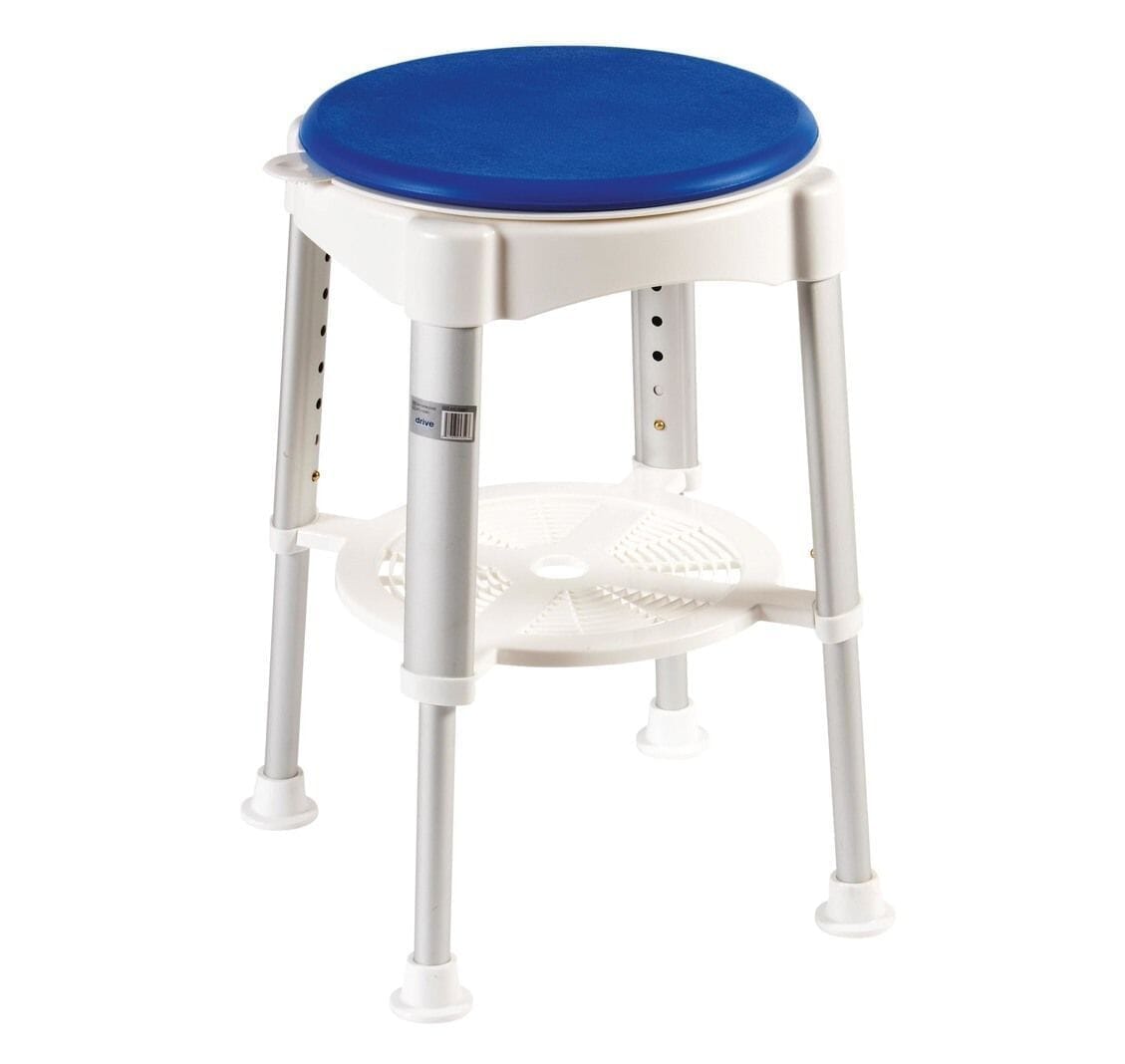 Tabouret de bain pivotant avec siège rembourré