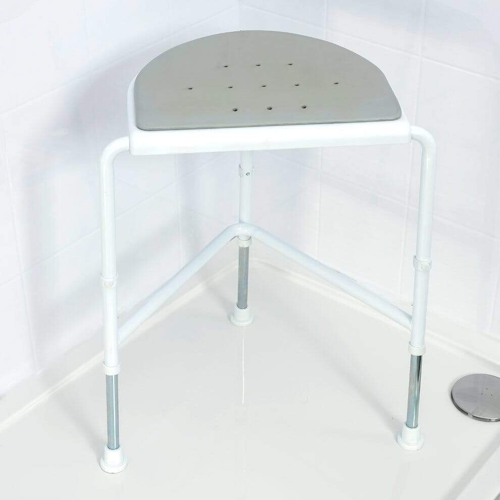 Tabouret de douche d'angle Nuvo avec assise rembourrée