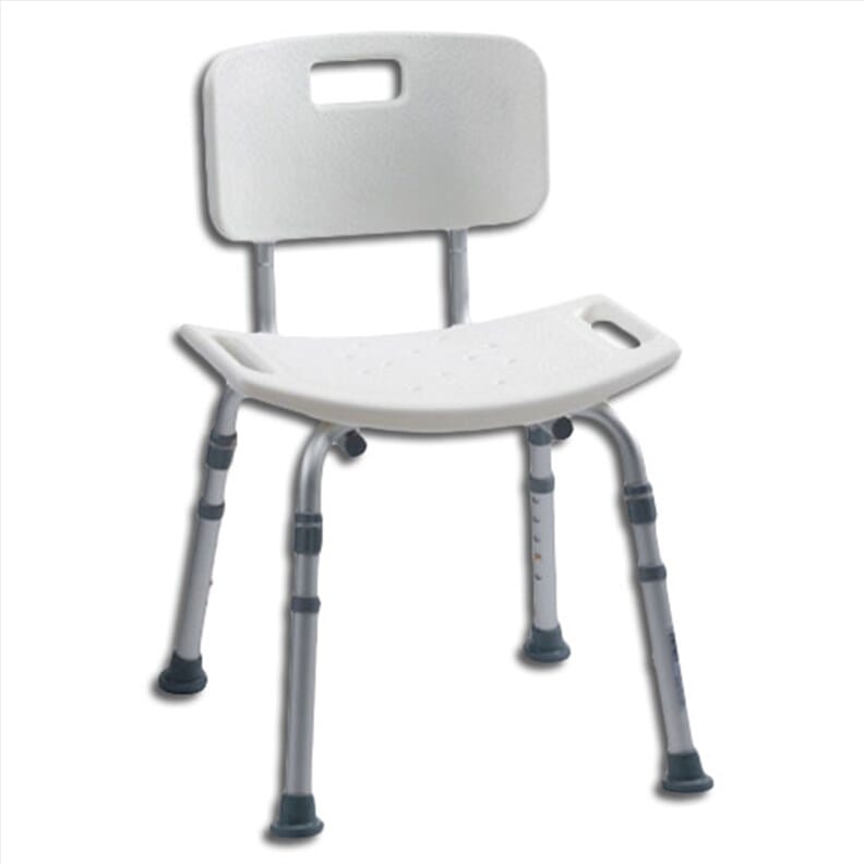 Tabouret de douche en aluminium avec dossier