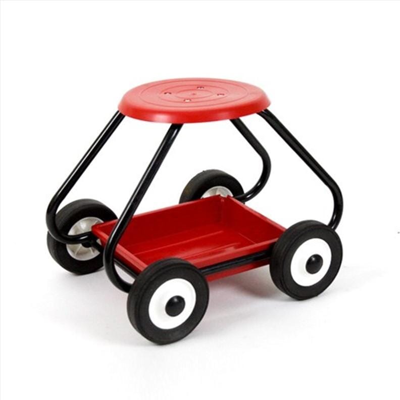 Tabouret de jardin avec roues