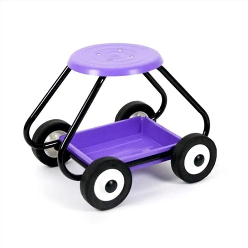 Tabouret de jardin avec roues