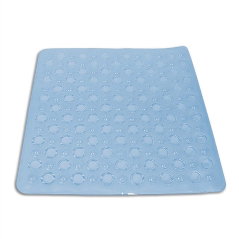 Tapis De Douche Triangulaire Antidérapant 70x70 Cm - Gris PVC Avec Ventouses