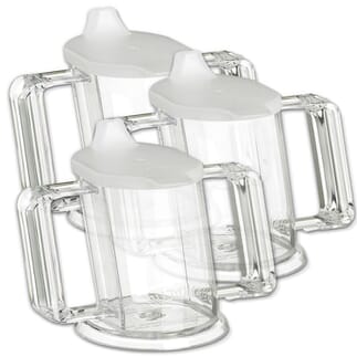 Tasse à 2 anses HandyCup Transparent - Lot de 3