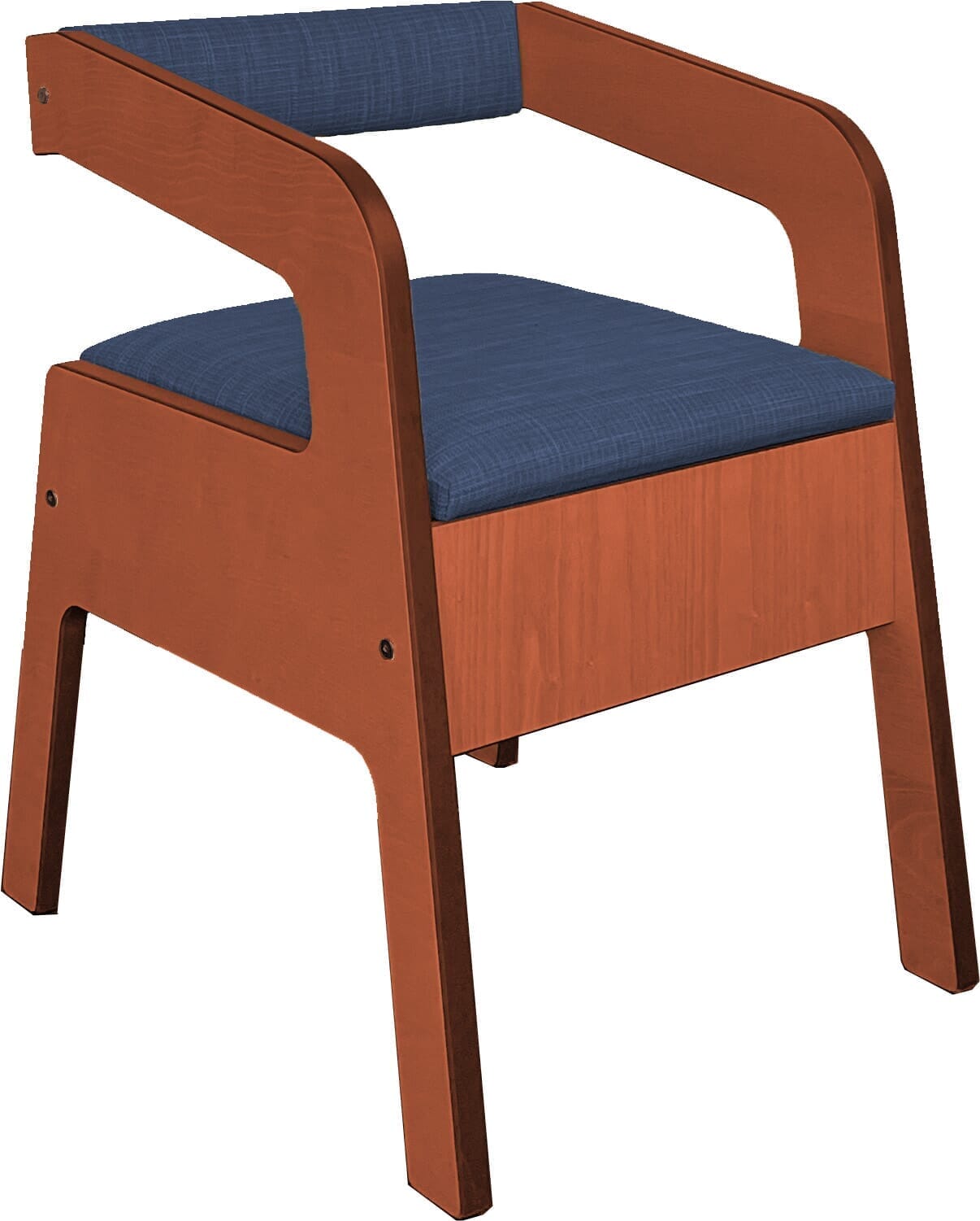 View Chaise pot scandinave Timberry Noyer Tissu bleu information