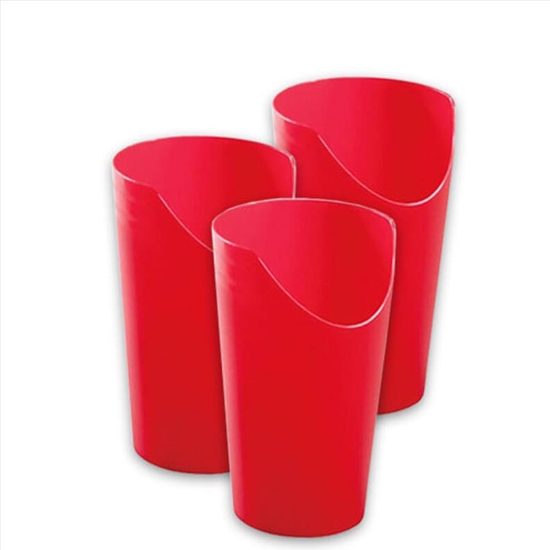 Boire avec un verre à découpe nasale - Rouge, Lot de 3