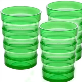 Verre ergonomique à préhension facile Vert / Lot de 3